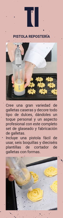 Quttin Pistola de Repostería con Prensa y 6 Boquillas (Pack de 12 unidades) inevitable