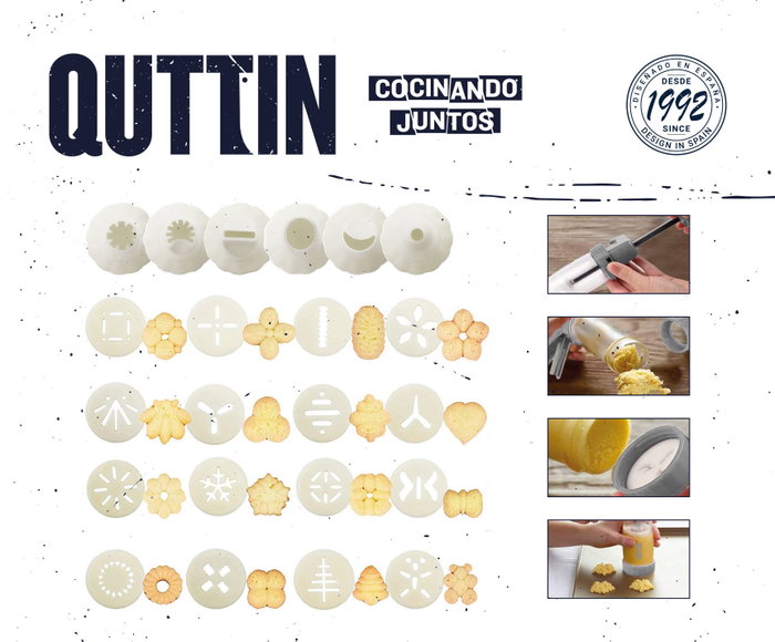 Quttin Pistola de Repostería con Prensa y 6 Boquillas (Pack de 12 unidades) inevitable