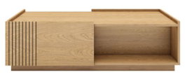 DKD Home Decor Mesa Centro Scandi Natural 120x60x35cm MDF Roble 2 Cajones