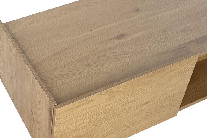 DKD Home Decor Mesa Centro Scandi Natural 120x60x35cm MDF Roble 2 Cajones DKD Home Decor Mesa Centro Scandi Natural 120x60x35cm MDF Roble 2 Cajones
