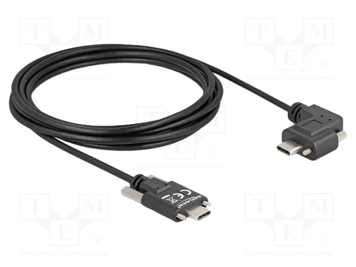DeLOCK Cable USB 2.0 USB Type-C™ a USB Type-C™ acodado con tornillos 3 m DeLOCK Cable USB 2.0 USB Type-C™ a USB Type-C™ acodado con tornillos 3 m
