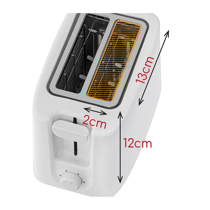 Adler Tostadora Ad 3223 de 2 ranuras, Blanca, 900 W Adler Tostadora Ad 3223 de 2 ranuras, Blanca, 900 W