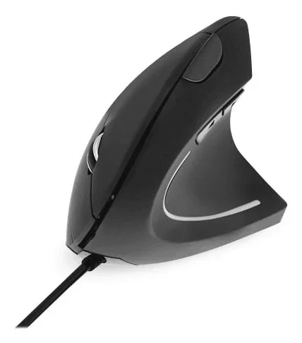 T'nB WMUERGOV - Ratón ergonómico vertical para mano derecha con cable USB, 6 botones, 1600 DPI, compatible con Windows y Mac - Negro