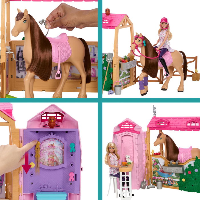 Barbie Hxj44 Muñeca Barbie Con Caballo Y Establo Conjunto De Juego Inspirado En 'Barbie Mysteries: The Great Horse Chase' +3 Años