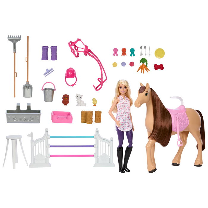 Barbie Hxj44 Muñeca Barbie Con Caballo Y Establo Conjunto De Juego Inspirado En 'Barbie Mysteries: The Great Horse Chase' +3 Años