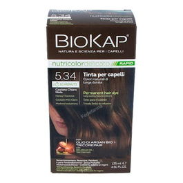 Biokap Tinte Rápido Castaño Miel Claro 5.34 Tubo 140ml Cabello Sin Amoniaco