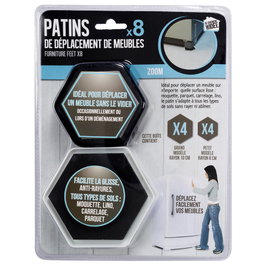 Je cherche une Idee Juego de 8 Topes Deslizantes Antirayaduras para Muebles y Todo Tipo de Suelos
