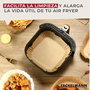 FACKELMANN Bandeja de Papel para Airfryer Cuadrado, 50 Unidades - Recipiente Desechable para Freidora de Aire sin Aceite