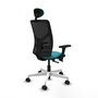 PIQUERAS Y CRESPO Silla de oficina Motilla con mecanismo Sincro/Traslack, Turquesa y Negro
