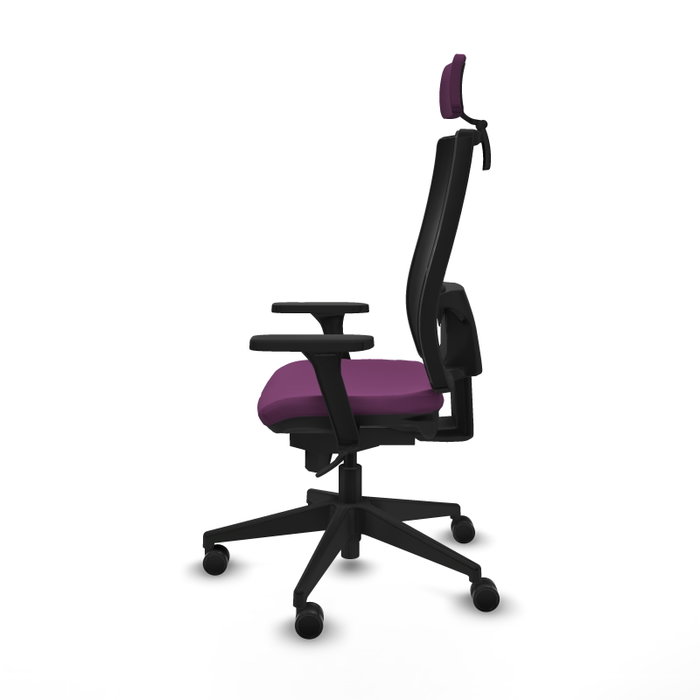 PIQUERAS Y CRESPO Silla de oficina Horna con mecanismo Sincro, Morado y Negro