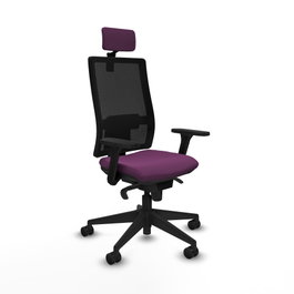 PIQUERAS Y CRESPO Silla de oficina Horna con mecanismo Sincro, Morado y Negro