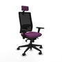 PIQUERAS Y CRESPO Silla de oficina Horna con mecanismo Sincro, Morado y Negro