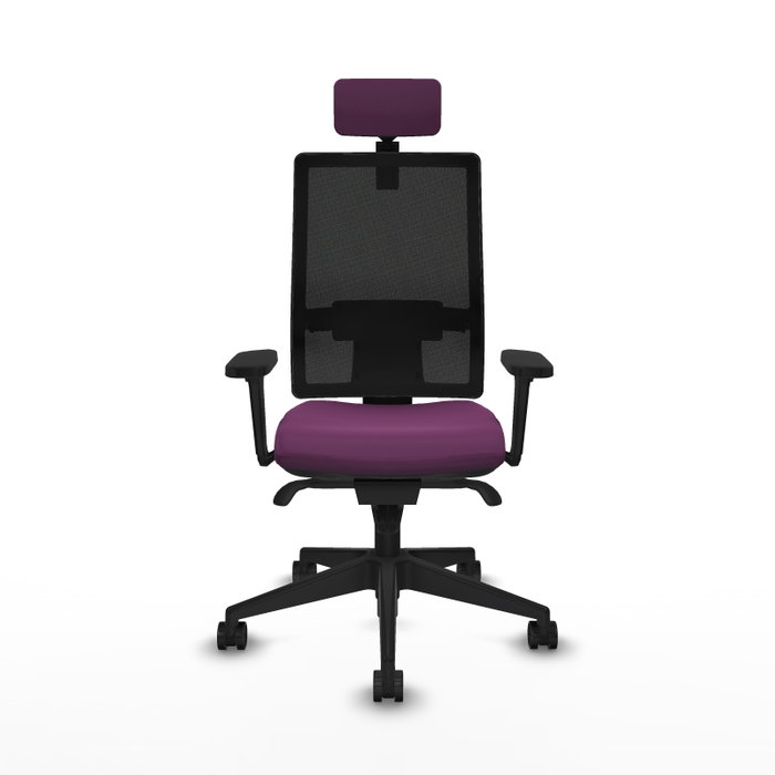 PIQUERAS Y CRESPO Silla de oficina Horna con mecanismo Sincro, Morado y Negro