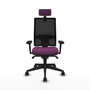 PIQUERAS Y CRESPO Silla de oficina Horna con mecanismo Sincro, Morado y Negro