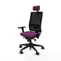PIQUERAS Y CRESPO Silla de oficina Horna con mecanismo Sincro, Morado y Negro