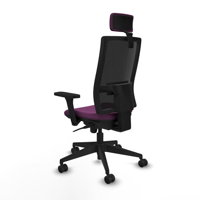 PIQUERAS Y CRESPO Silla de oficina Horna con mecanismo Sincro, Morado y Negro