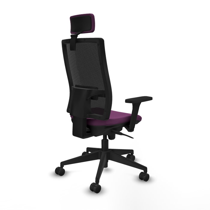 PIQUERAS Y CRESPO Silla de oficina Horna con mecanismo Sincro, Morado y Negro