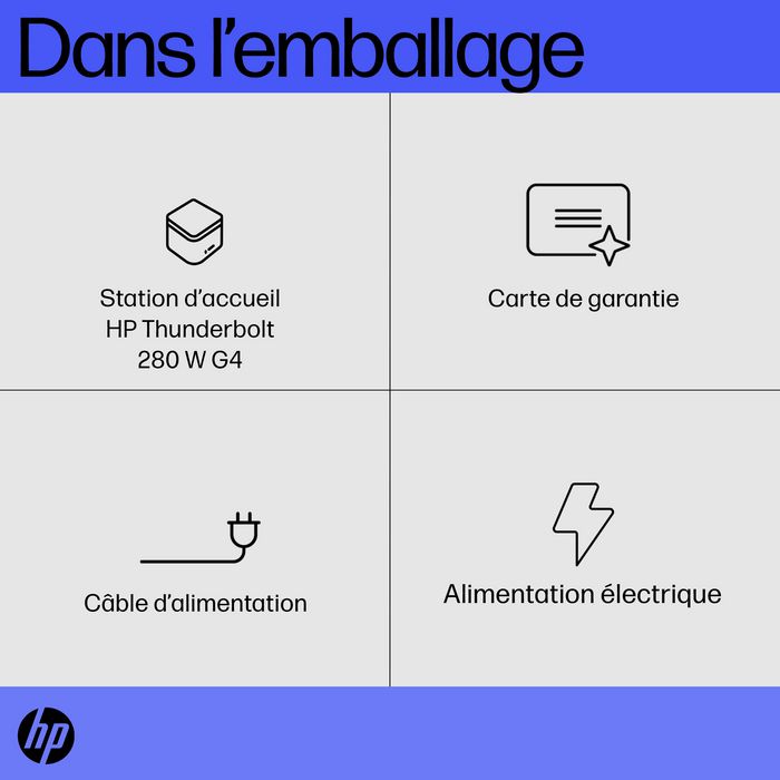 HP Thunderbolt Dock 280W G4 w/Combo Cable para Portátiles, Alta Productividad y Conectividad