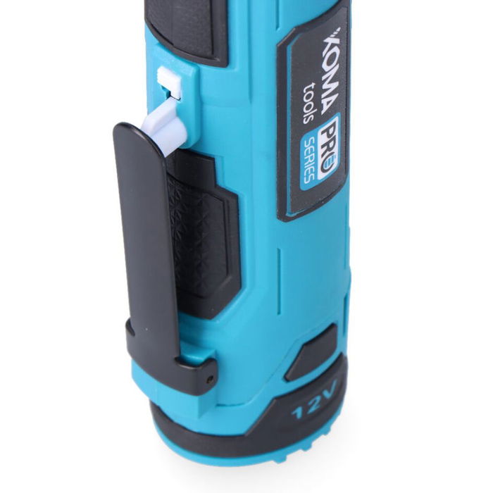 Koma Tools Carraca Eléctrica 12V Kit 12v-ca-k con Carga USB-C, Batería, Cargador, Maletín y 9 Vasos Hexagonales (6-14mm) + Prolongador