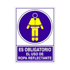 DUVER Señal 697 Plas.295X210'' Obl.Ropa Reflect'' Es Obligatorio El Uso De Ropa Reflectante