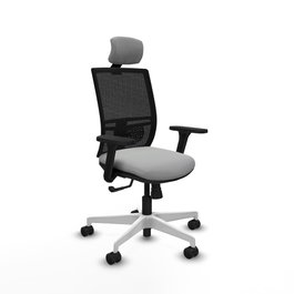 PIQUERAS Y CRESPO Silla de oficina Yunquera con mecanismo Sincro, Gris claro y Negro