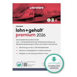 Lexware Lohn+Gehalt Premium 2026 - 1 Dispositivo, ABO - ESD-Download