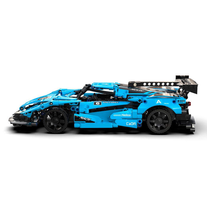 DEQUBE Cada: Helios Coche de Carreras Azul con Control Remoto 2.4GHz y App Bluetooth 419 Piezas - Multilenguaje