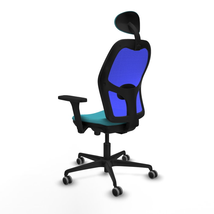 PIQUERAS Y CRESPO Silla de oficina Jorquera con mecanismo Sincro/Traslack, Tela Turquesa y Malla Azul PIQUERAS Y CRESPO Silla de oficina Jorquera con mecanismo Sincro/Traslack, Tela Turquesa y Malla Azul