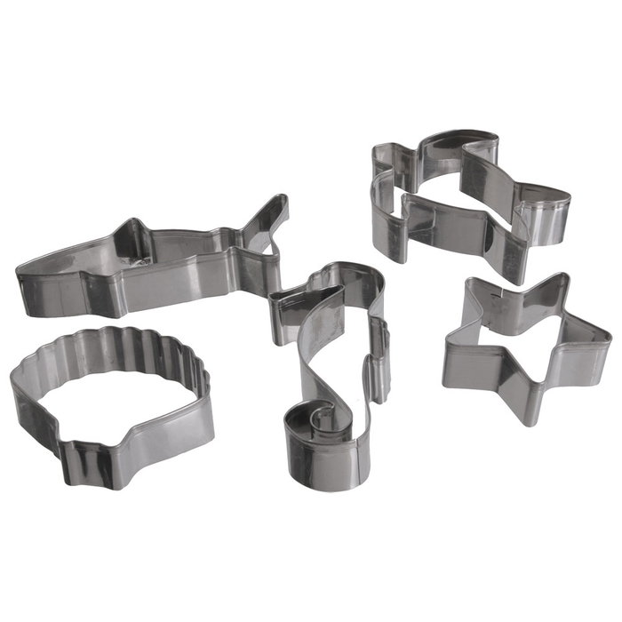 Lily Cook Juego de 6 Cortadores Océano: Concha, Pez, Tiburón, Caballito de Mar, Estrella, Tortuga Lily Cook Juego de 6 Cortadores Océano: Concha, Pez, Tiburón, Caballito de Mar, Estrella, Tortuga