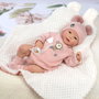 Muñecas Guca Muñeca Reborn Sofía 46cm 10211 Bebé Realista de Tacto Suave con Pelele y Gorrito Rosa
