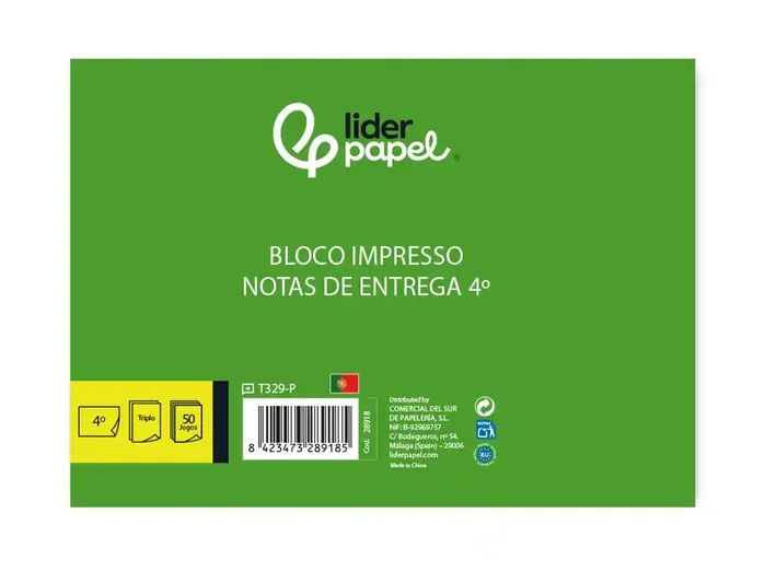 Liderpapel Talonario Entregas 329 Triplicado Cuarto Apaisado - Texto en Portugués, 2 Copias, Gramaje 60 g Liderpapel Talonario Entregas 329 Triplicado Cuarto Apaisado - Texto en Portugués, 2 Copias, Gramaje 60 g