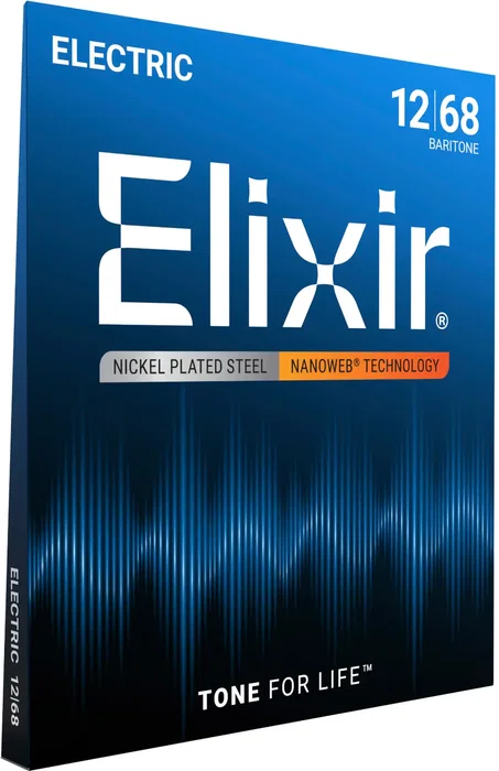 Elixir Juego Eléctrica Nanoweb Baritone - Cuerdas para Guitarra Eléctrica, Calibre 12-68 Elixir Juego Eléctrica Nanoweb Baritone - Cuerdas para Guitarra Eléctrica, Calibre 12-68