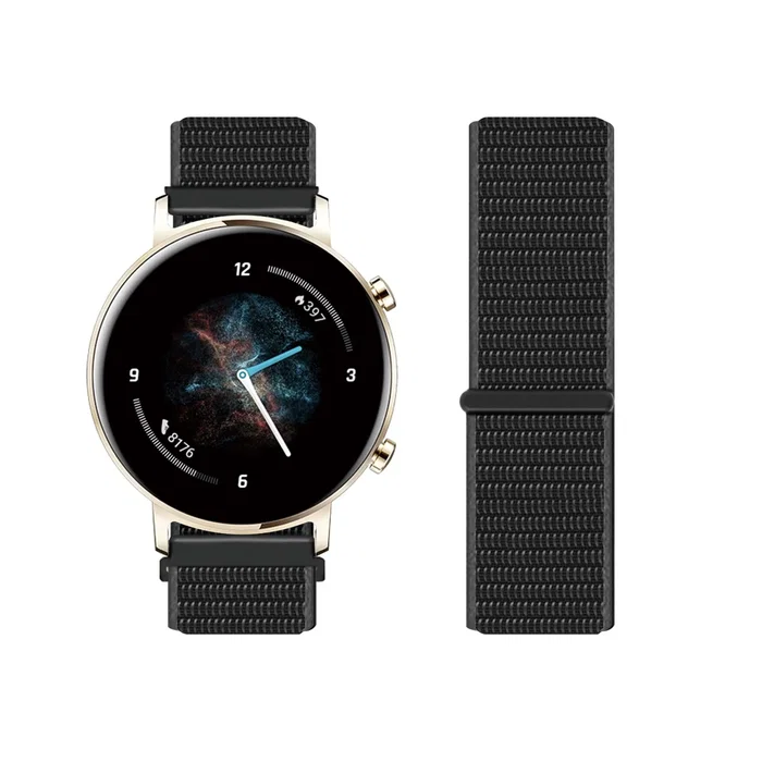 Celly Correa para Smartwatch Universal de Silicona con Velcro - Ancho 20 mm, Color Negro - Modelo WBANDUNISTR20BK
