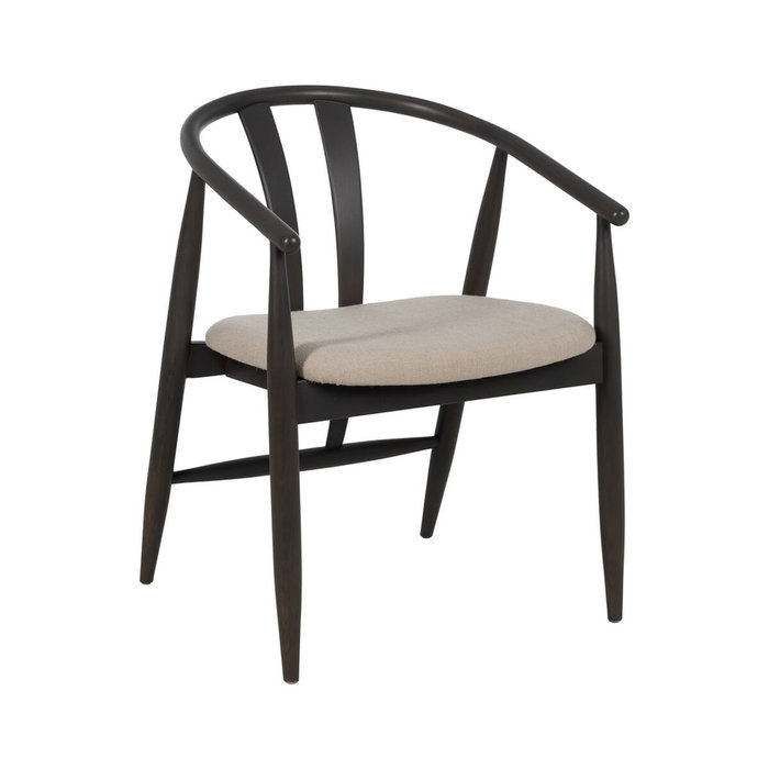 Ixia Silla de Salón Negro Tejido-Madera