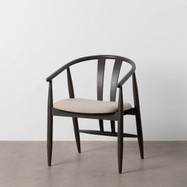 Ixia Silla de Salón Negro Tejido-Madera