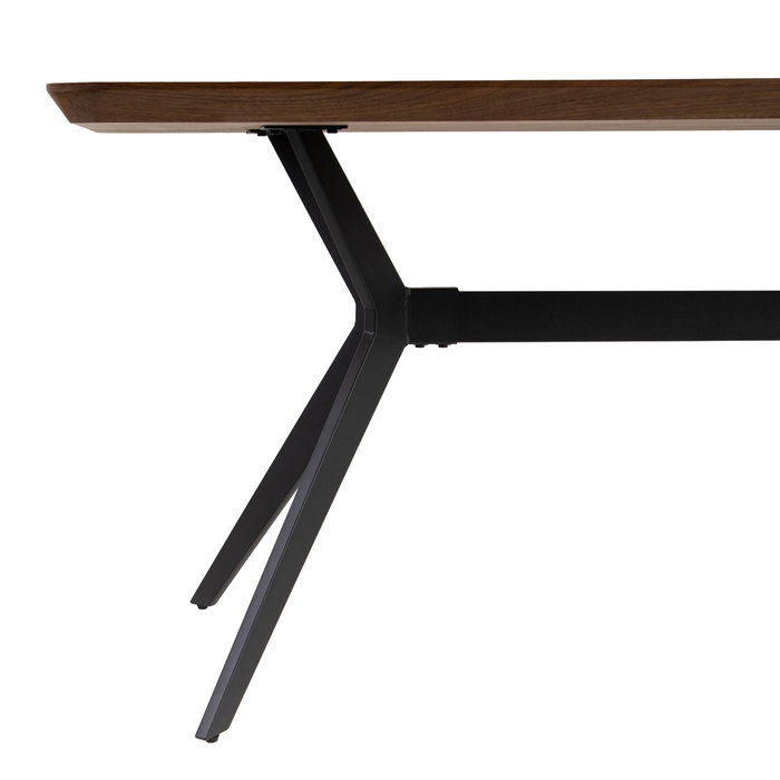 Mesa Comedor Marrón-Negro Dm-Metal 180 X 90 X 76 cm Mesa Comedor Marrón-Negro Dm-Metal 180 X 90 X 76 cm