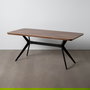 Mesa Comedor Marrón-Negro Dm-Metal 180 X 90 X 76 cm