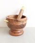 DKD Home Decor Mortero de Acacia e Inox Natural y Dorado