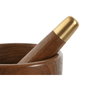 DKD Home Decor Mortero de Acacia e Inox Natural y Dorado