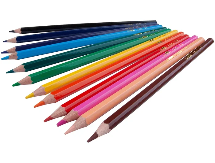 Liderpapel Lápices de Colores Caja de 12 Unidades Colores Surtidos, Mina Extrarresistente, Escritura Suave