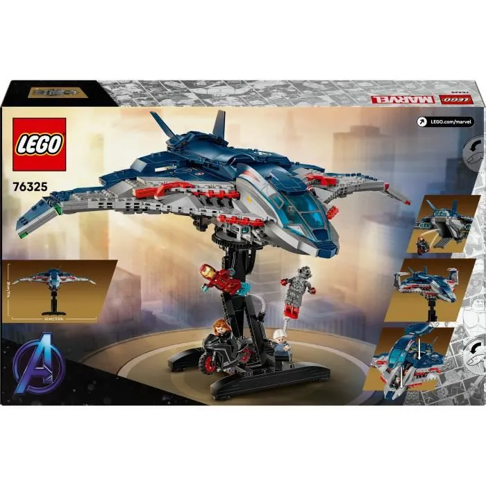 LEGO 76325 Quinjet Marvel Super Heroes Avengers: Age of Ultron, Juego de Construcción de 1131 Piezas para Niños a Partir de 12 Años