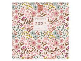 Finocam Calendario de Pared Moniquilla 2027 con Espiral Art Mensual para Escribir 300x300 mm