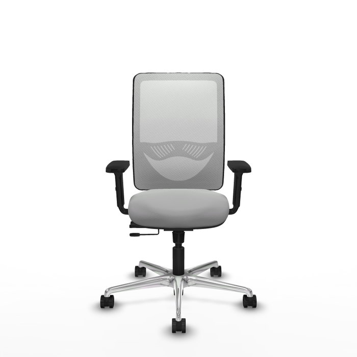 PIQUERAS Y CRESPO Silla de oficina Zulema Gris claro/Blanco con mecanismo Sincro/Traslack