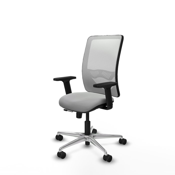 PIQUERAS Y CRESPO Silla de oficina Zulema Gris claro/Blanco con mecanismo Sincro/Traslack