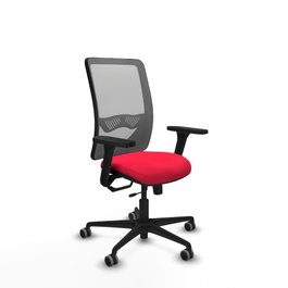 PIQUERAS Y CRESPO Silla de oficina Zulema con mecanismo Sincro/Traslack, Rojo y Gris