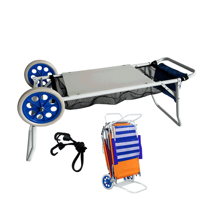 Marbueno Carrito Portasillas Acero Convertible Mesa Camping y Playa 108X51X51 cm 10362