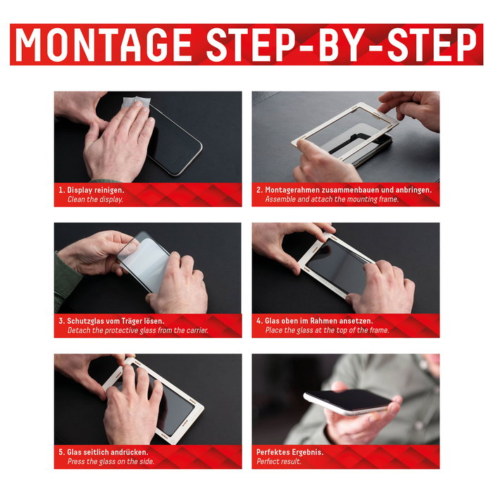 Displex Protector Pantalla Panzerglas 2D Clear 10H para iPhone 13/13 Pro/14/16e/17e - Vidrio Templado Resistente a Impactos y Rayones - Incluye Kit de Montaje