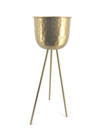 DKD Home Decor Macetero Dorado 24.5 x 64 x 29 cm (2 Unidades) Metal