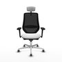 PIQUERAS Y CRESPO Silla de oficina Mardos con mecanismo Sincro/Traslack, Blanco y Negro