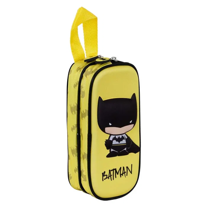 DC Comics Batman Estuche Portatodo 3D Doble Bobblehead Escolar Amarillo DC Comics Batman Estuche Portatodo 3D Doble Bobblehead Escolar Amarillo